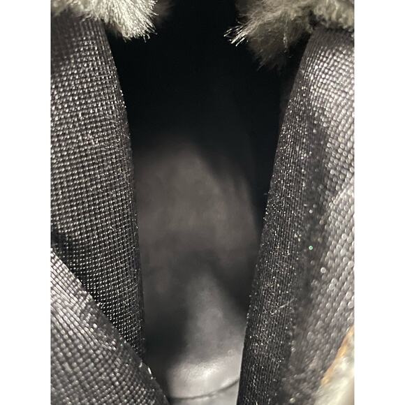 Calvin Klein Women's Size 7.5 Lace Up Dizzy Faux Fur Suede Heel Boots Gray - Picture 7 of 10